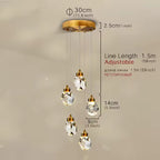 Minimalist Crystal Chandelier – Modern LED Pendant for Dining or Bedroom