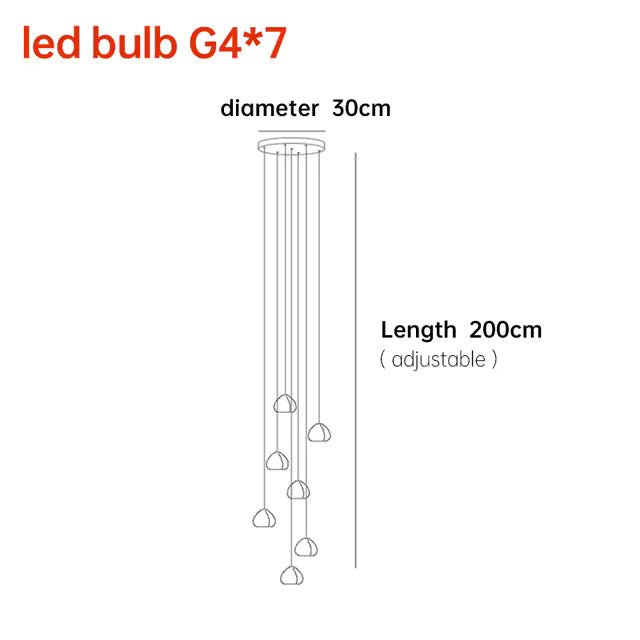 Cherry Crystal Pendant – Nordic LED Chandelier for Staircase and Dining Area