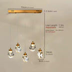 Minimalist Crystal Chandelier – Modern LED Pendant for Dining or Bedroom