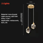 Minimalist Crystal Chandelier – Modern LED Pendant for Dining or Bedroom