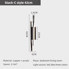 Brass Long Wall Lamp – Luxury LED Fixture for Bedroom or Living Space