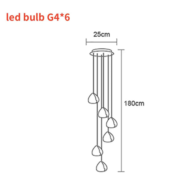 Cherry Crystal Pendant – Nordic LED Chandelier for Staircase and Dining Area