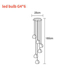 Cherry Crystal Pendant – Nordic LED Chandelier for Staircase and Dining Area