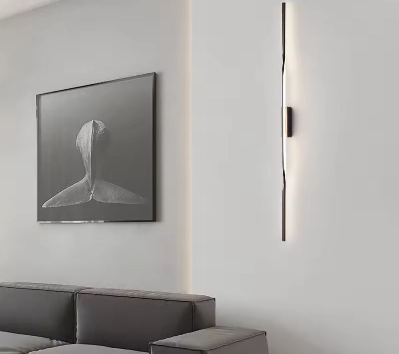 Brass Long Wall Lamp – Luxury LED Fixture for Bedroom or Living Space