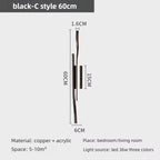 Brass Long Wall Lamp – Luxury LED Fixture for Bedroom or Living Space