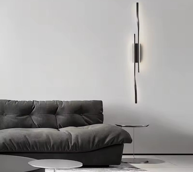 Brass Long Wall Lamp – Luxury LED Fixture for Bedroom or Living Space