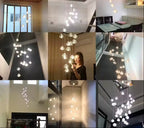 Cherry Crystal Pendant – Nordic LED Chandelier for Staircase and Dining Area