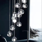 Cherry Crystal Pendant – Nordic LED Chandelier for Staircase and Dining Area