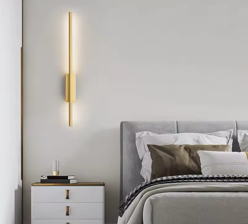 Solid Copper Wall Lamp – LED Fixture for Bedside, Lounge or Hallway