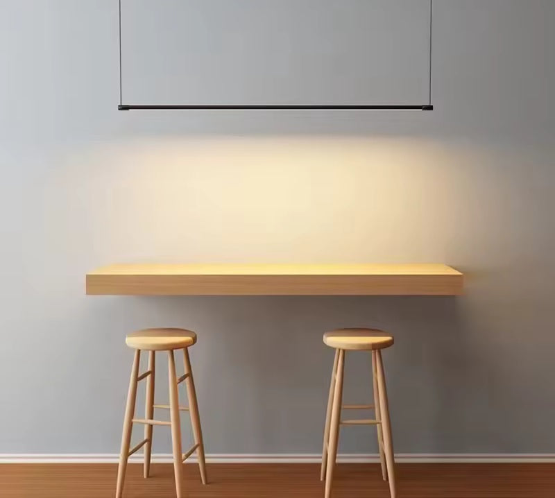 Nordic Long Pendant – Minimalist LED Chandelier for Dining or Living Area
