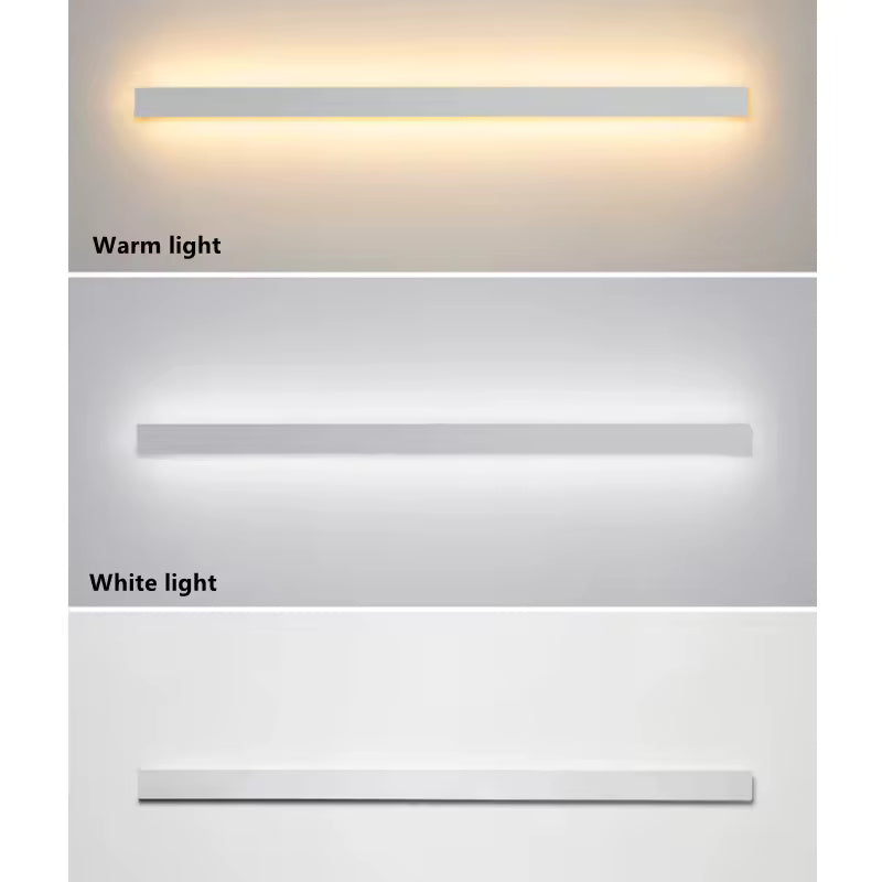 Minimalist White LED Wall Lamp – Long Modern Fixture for Hallway, TV Wall & Bedroom Lighting