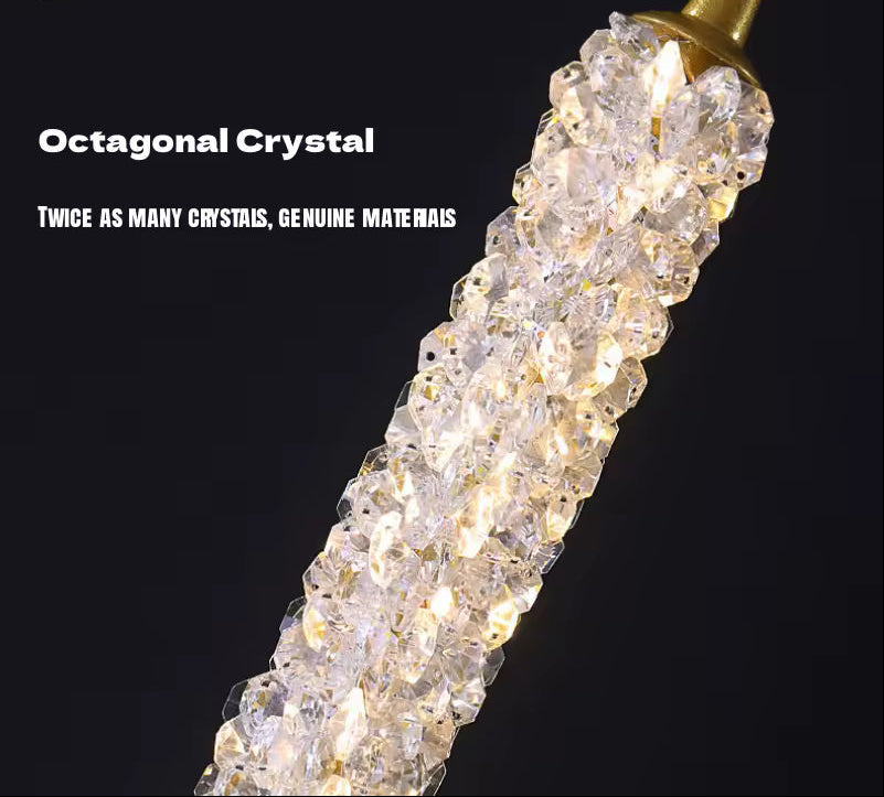 Adjustable Crystal Pendant – Luxury LED Chandelier for Bedroom or Living Room