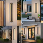 Black Outdoor Wall Lamp – IP65 LED Strip Fixture for Patio or Entryway