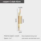 Brass Long Wall Lamp – Luxury LED Fixture for Bedroom or Living Space