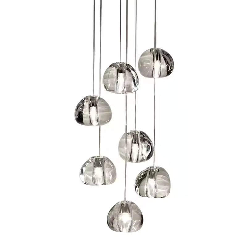 Cherry Crystal Pendant – Nordic LED Chandelier for Staircase and Dining Area