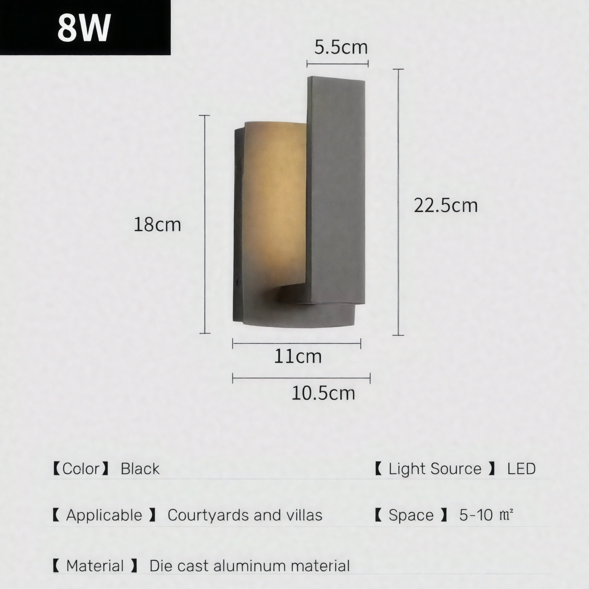 IP65 Outdoor Wall Fixture – Waterproof LED Lamp for Balcony and Garden