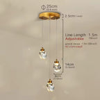 Minimalist Crystal Chandelier – Modern LED Pendant for Dining or Bedroom