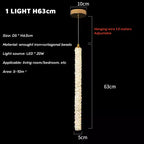 Adjustable Crystal Pendant – Luxury LED Chandelier for Bedroom or Living Room