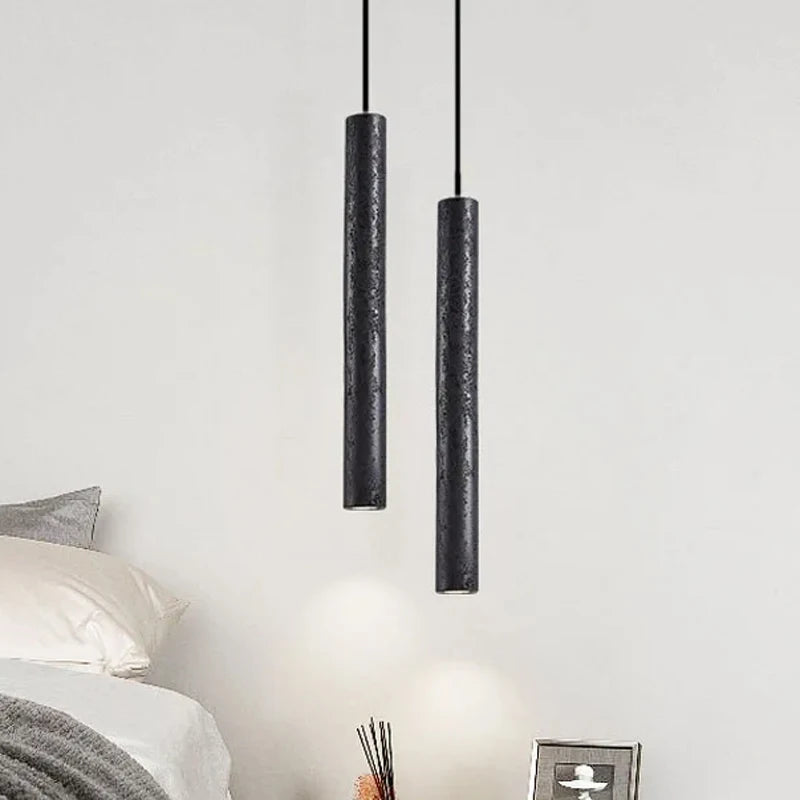 American Black Travertine LED Hanging Lamp – Pendant Chandelier for Dining, Kitchen & Bedside