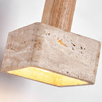 Scandinavian Wabi Sabi Stone Pendant Light – Japanese-Style Hanging Chandelier for Bedhead & Home