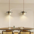 Wabi Sabi Yellow Stone Pendant Lamp – Cylindrical Chandelier for Home, Hotel & Dining Room