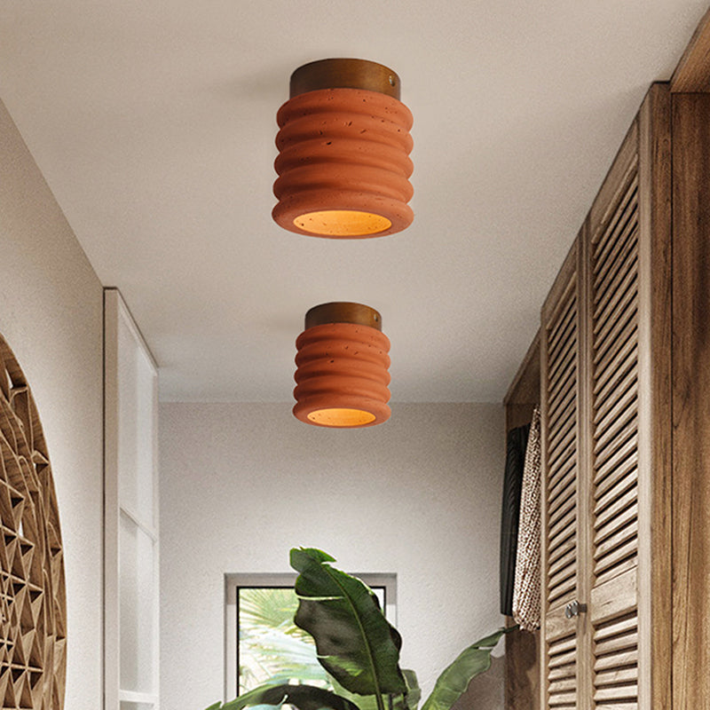 Creative Industrial Coral Red LED Wall Light – AC Powered Wood Light for Dining & Living Room