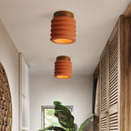 Creative Industrial Coral Red LED Wall Light – AC Powered Wood Light for Dining & Living Room