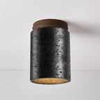 Creative Wabi Sabi Ceiling Lamp – Premium Black Stone LED Light for Bedroom & Corridor