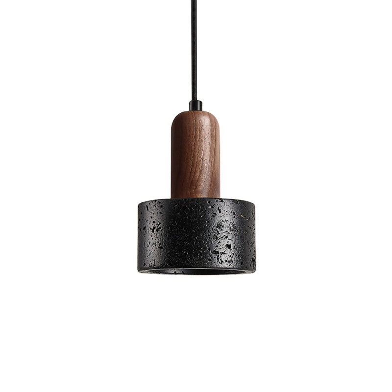 Black Travertine Pendant Light – Stone Droplight for Bedside, Dining & Kitchen Island