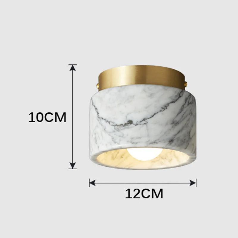 Luxury Italian Marble LED Ceiling Downlight – Green & White Stone Light for Living Room, Bedroom & Corridor