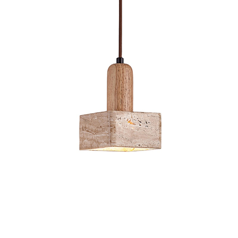 Scandinavian Wabi Sabi Stone Pendant Light – Japanese-Style Hanging Chandelier for Bedhead & Home