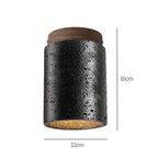 Creative Wabi Sabi Ceiling Lamp – Premium Black Stone LED Light for Bedroom & Corridor