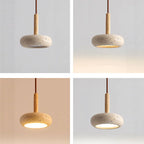 Wabi Sabi Travertine LED Pendant Light – 6W Stone Hanging Lamp for Kitchen Island, Dining & Bar