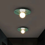 Italian Marble LED Ceiling Lamp – Nordic White, Black & Green Stone Light for Bedroom & Corridor