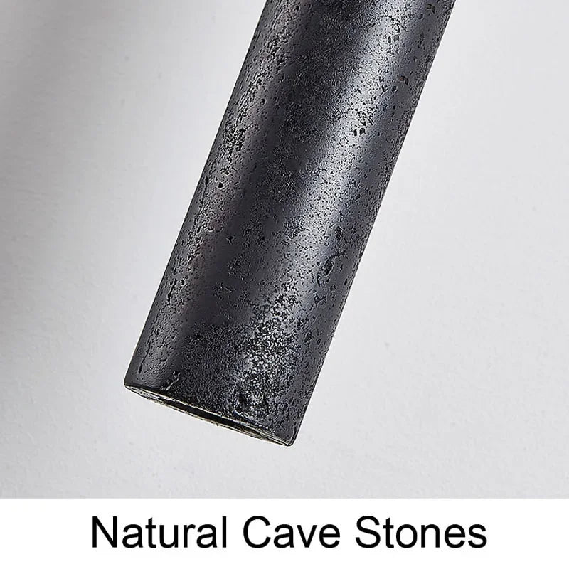 American Black Travertine LED Hanging Lamp – Pendant Chandelier for Dining, Kitchen & Bedside