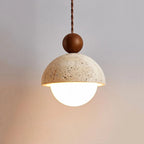 Modern European Wabi Sabi LED Chandelier – Yellow Stone Semi-Circle Pendant for Home & Villa