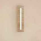 Wabi-Sabi Travertine LED Wall Sconce – Outdoor Stone Lamp for Balcony or Living Room
