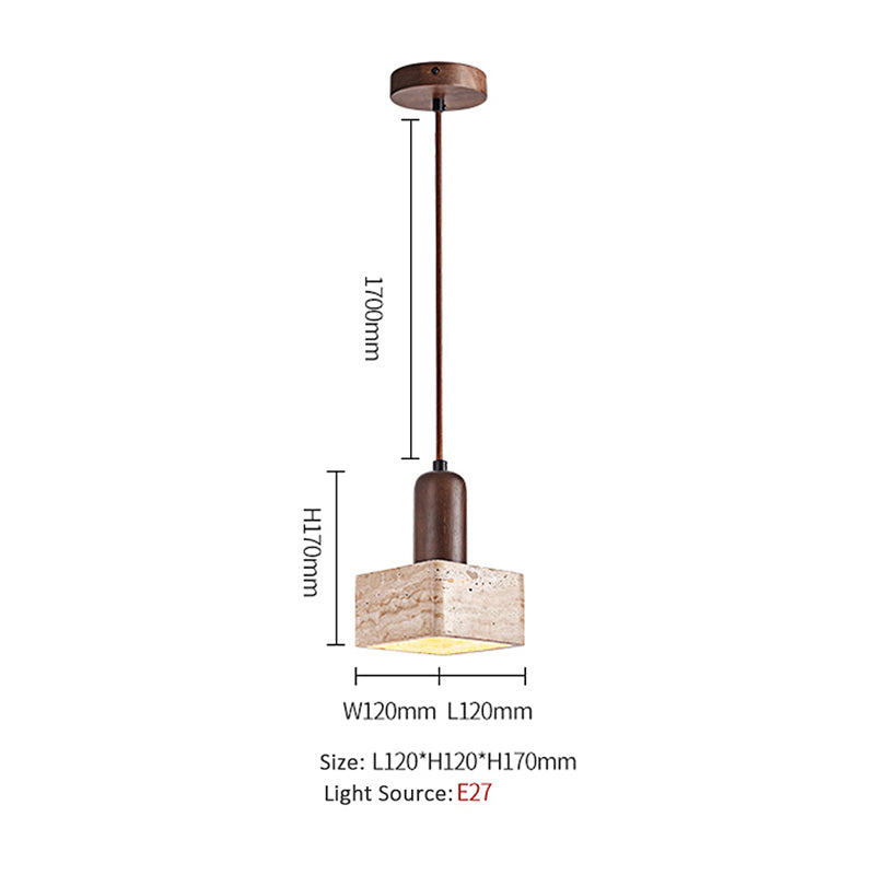 Scandinavian Wabi Sabi Stone Pendant Light – Japanese-Style Hanging Chandelier for Bedhead & Home