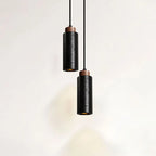 American Wabi Sabi Black Travertine Pendant Light – Hanging LED Lamp for Bedside, Dining & Hotel
