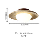 Wabi Sabi Yellow Travertine Ceiling Light – Disc-Shaped Stone Lamp for Home, Hotel & Balcony
