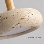 Wabi Sabi Travertine LED Pendant Light – 6W Stone Hanging Lamp for Kitchen Island, Dining & Bar