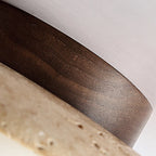 Wabi Sabi Yellow Travertine Ceiling Light – Disc-Shaped Stone Lamp for Home, Hotel & Balcony