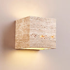 Wabi Sabi Travertine Outdoor Stone Wall Lamp Waterproof LED Light Sconce for Doorway Corridor & Bedroom Decor