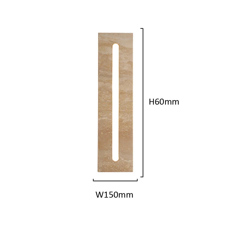 Wabi-Sabi Travertine LED Wall Sconce – Outdoor Stone Lamp for Balcony or Living Room