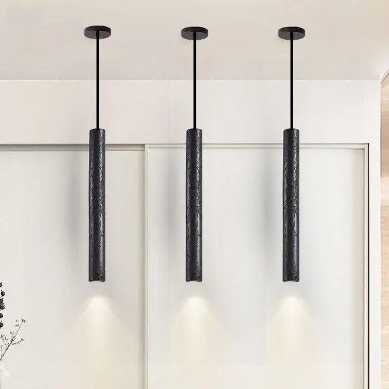 American Black Travertine LED Hanging Lamp – Pendant Chandelier for Dining, Kitchen & Bedside