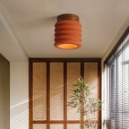 Creative Industrial Coral Red LED Wall Light – AC Powered Wood Light for Dining & Living Room