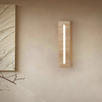Wabi-Sabi Travertine LED Wall Sconce – Outdoor Stone Lamp for Balcony or Living Room