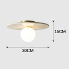 Italian Marble LED Ceiling Lamp – Nordic White, Black & Green Stone Light for Bedroom & Corridor