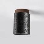 Creative Wabi Sabi Ceiling Lamp – Premium Black Stone LED Light for Bedroom & Corridor