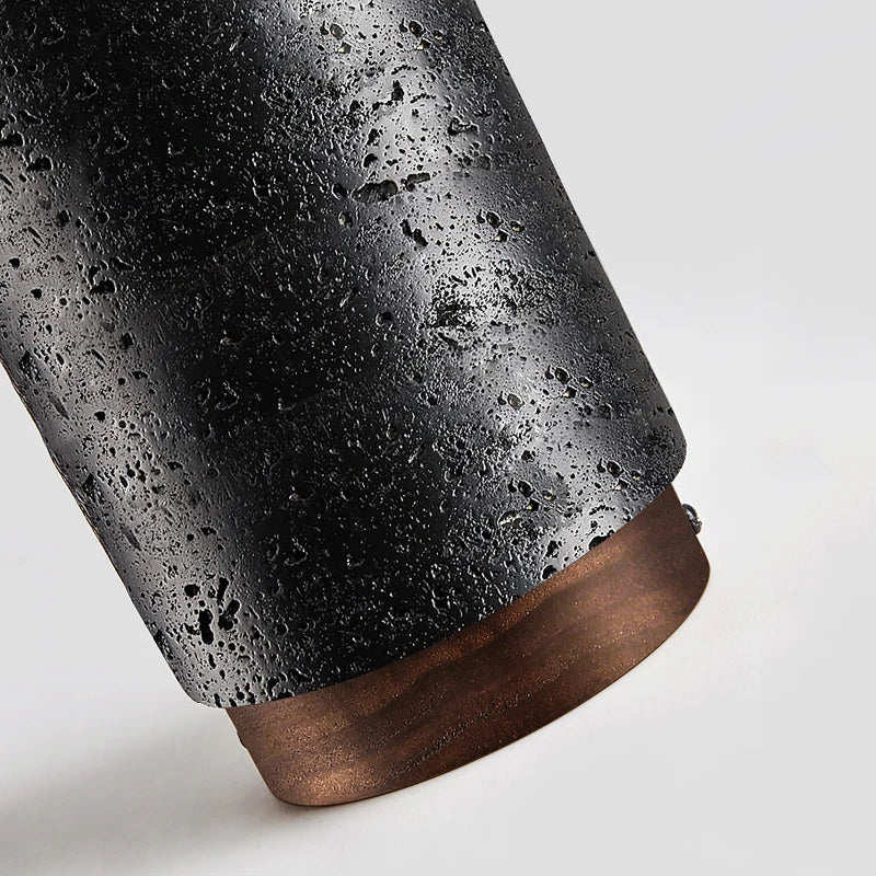 Creative Wabi Sabi Ceiling Lamp – Premium Black Stone LED Light for Bedroom & Corridor